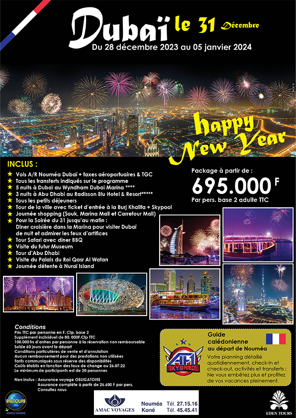 AFFICHE DUBAI NOUVEL AN
