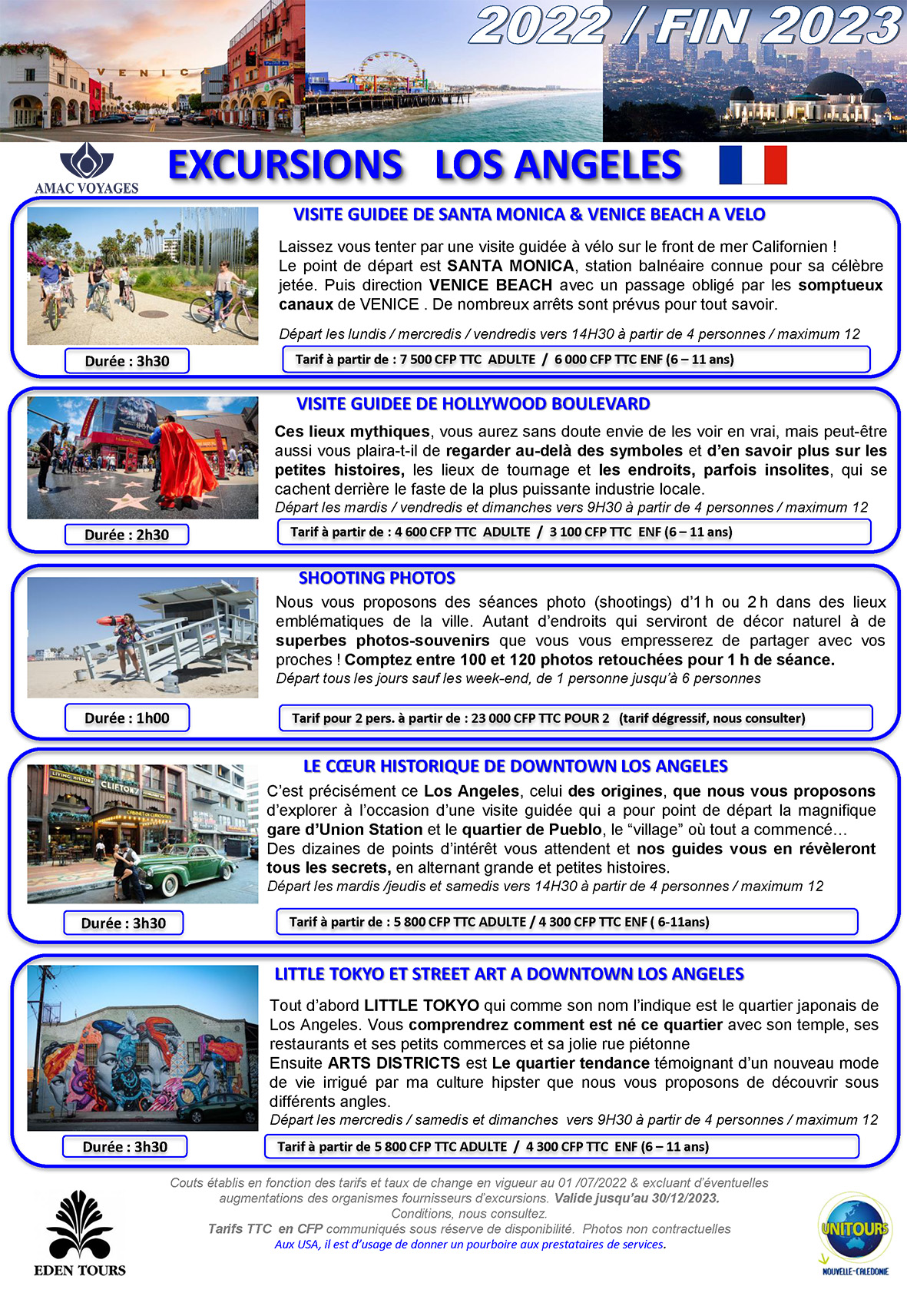EXCURSIONS EN FRANCAIS LOS ANGELES 2022 FIN 202305x