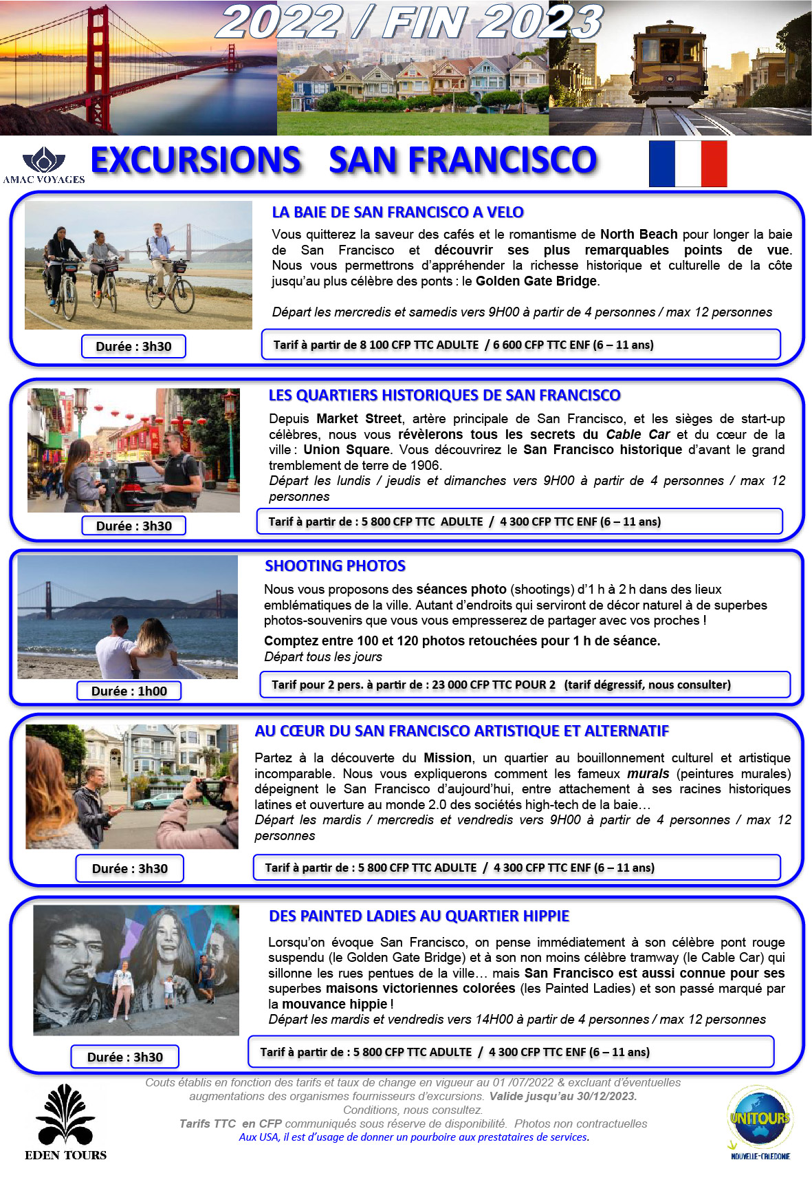 EXCURSIONS EN FRANCAIS SAN FRANCISCO 2022 FIN 2023