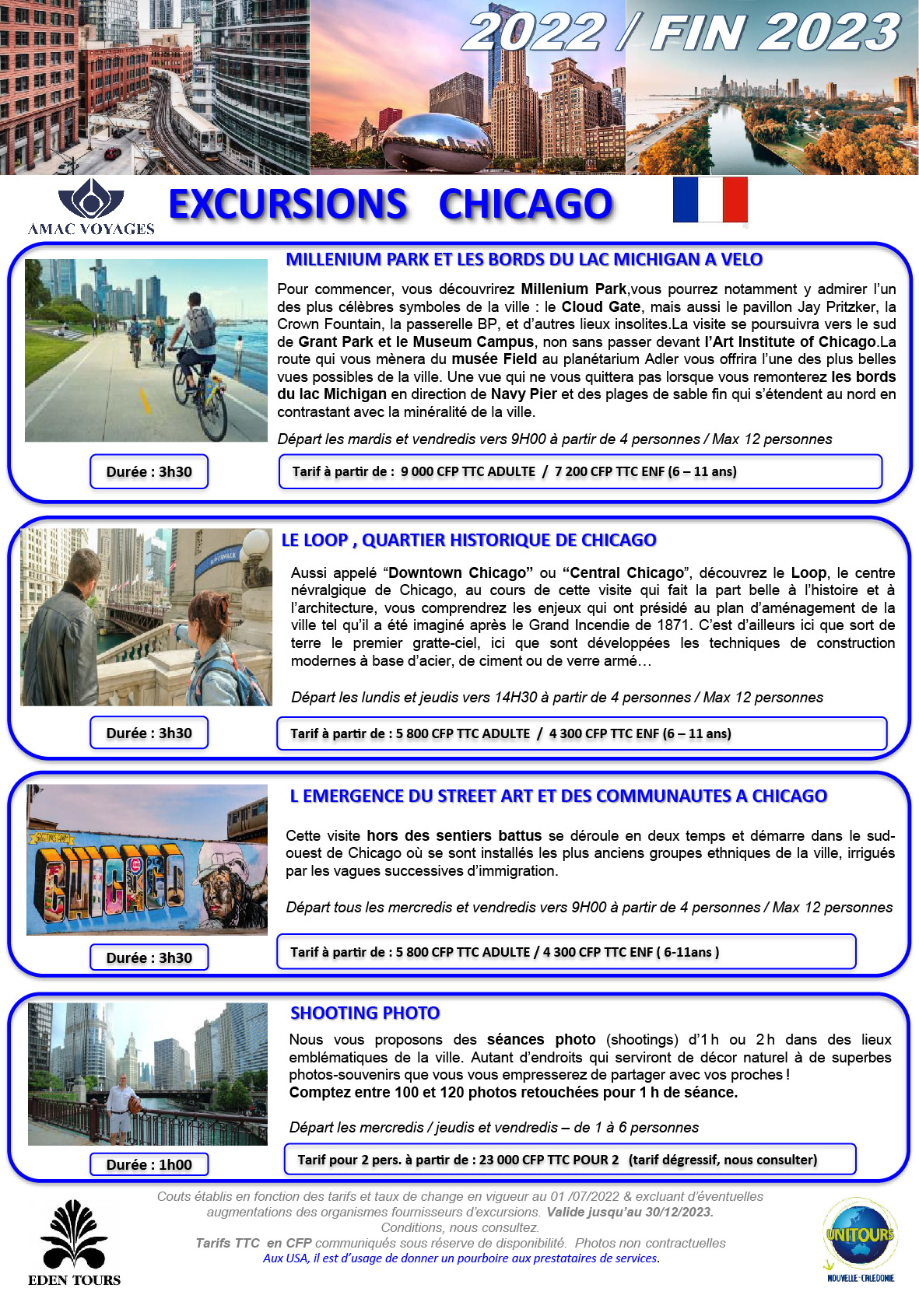 EXCURSIONS EN FRANCAIS CHICAGO 2022 FIN 2023