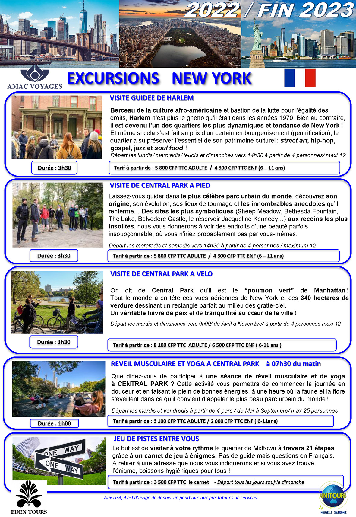 EXCURSIONS EN FRANCAIS NEW YORK 2022 FIN 2023 105x