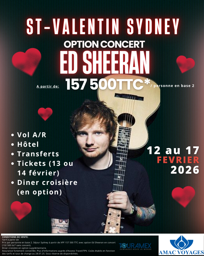 Ed Sheeran Amac Voyages